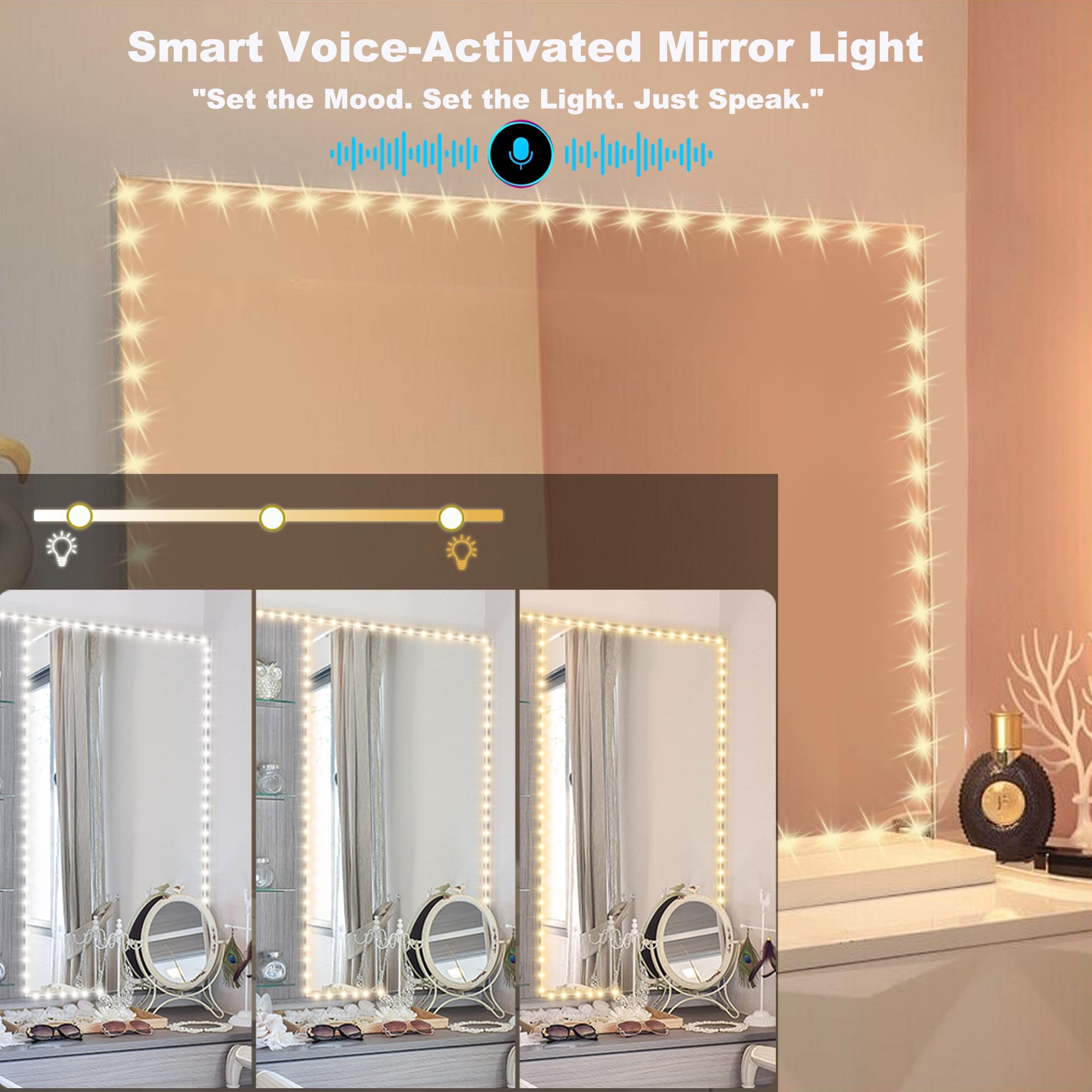 ZOKON 13ft/4M Voice-Activated Led Vanity Mirror Lights Kit